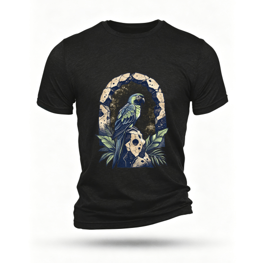 Black T-shirt, front print