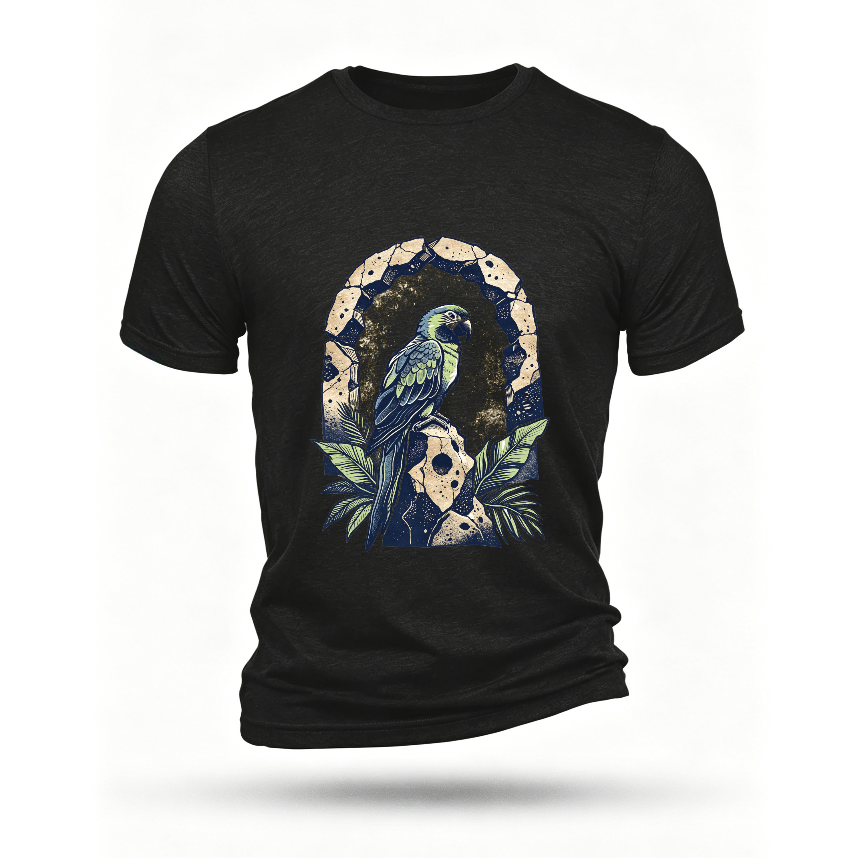 Black T-shirt, front print