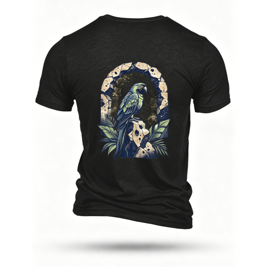 Black T-shirt, back print