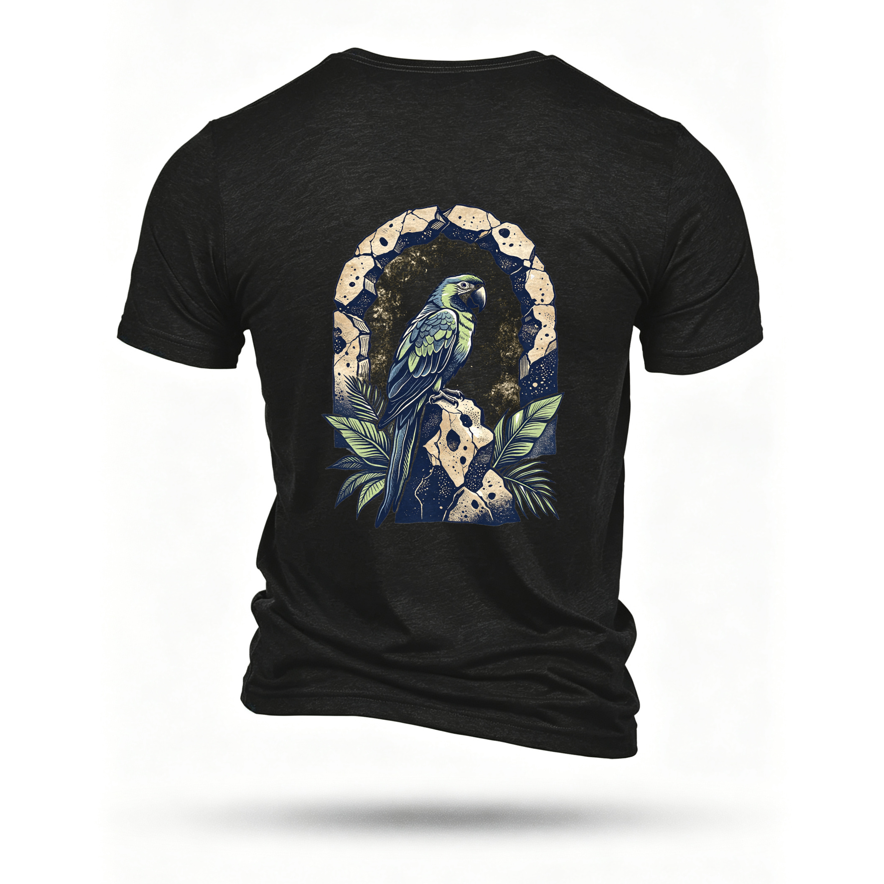 Black T-shirt, back print