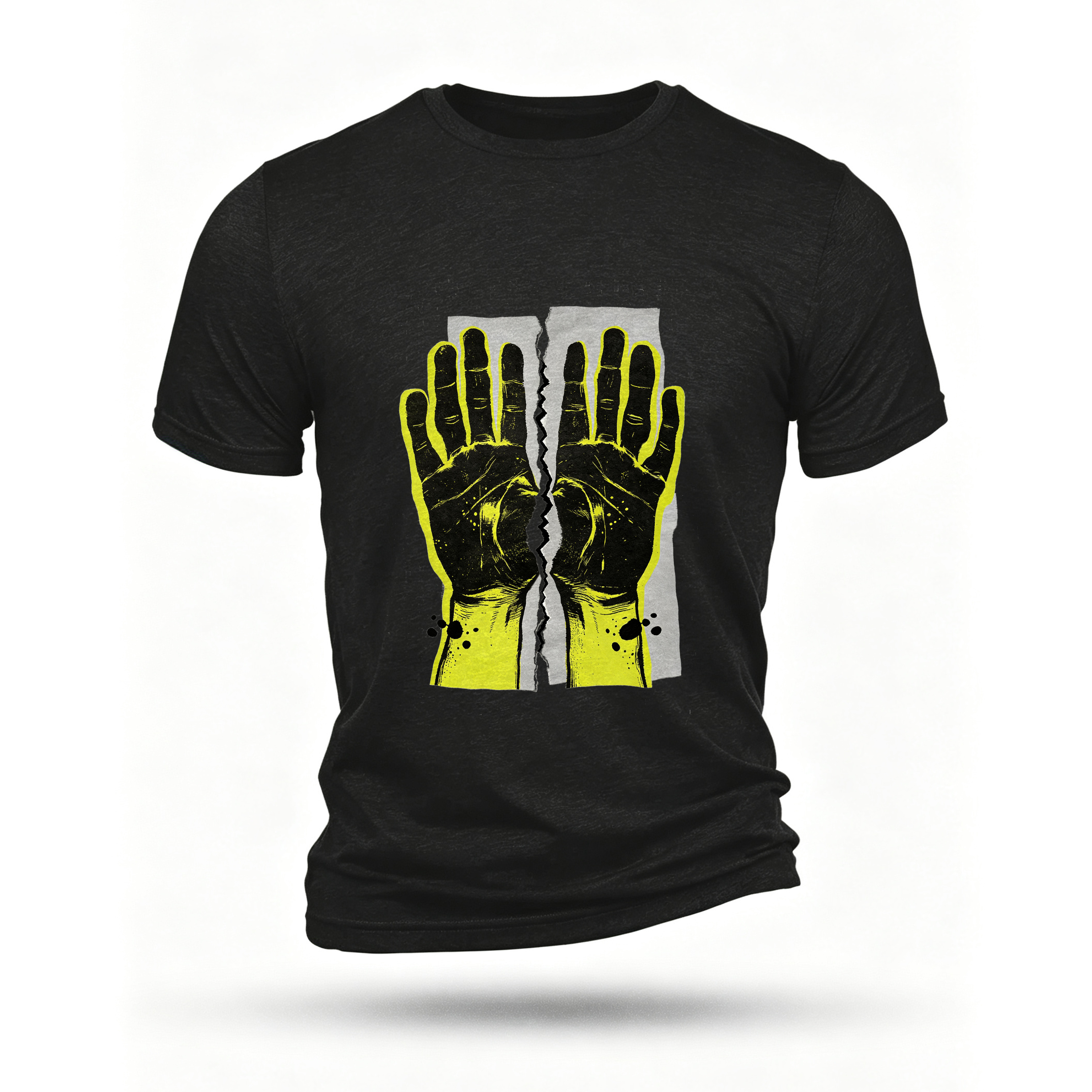 Black T-shirt, front print