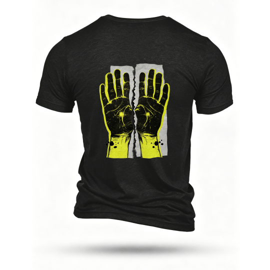 Black T-shirt, back print