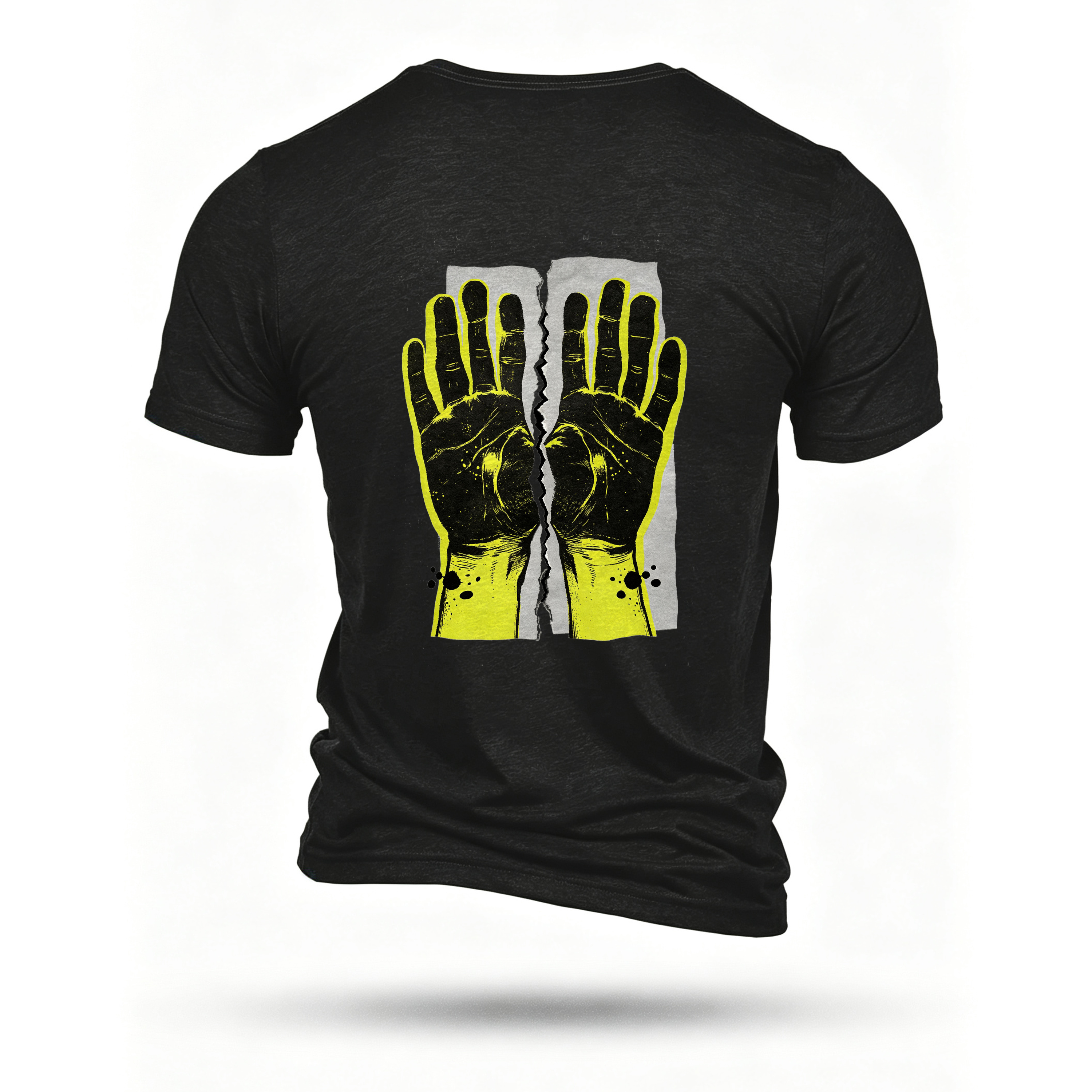 Black T-shirt, back print