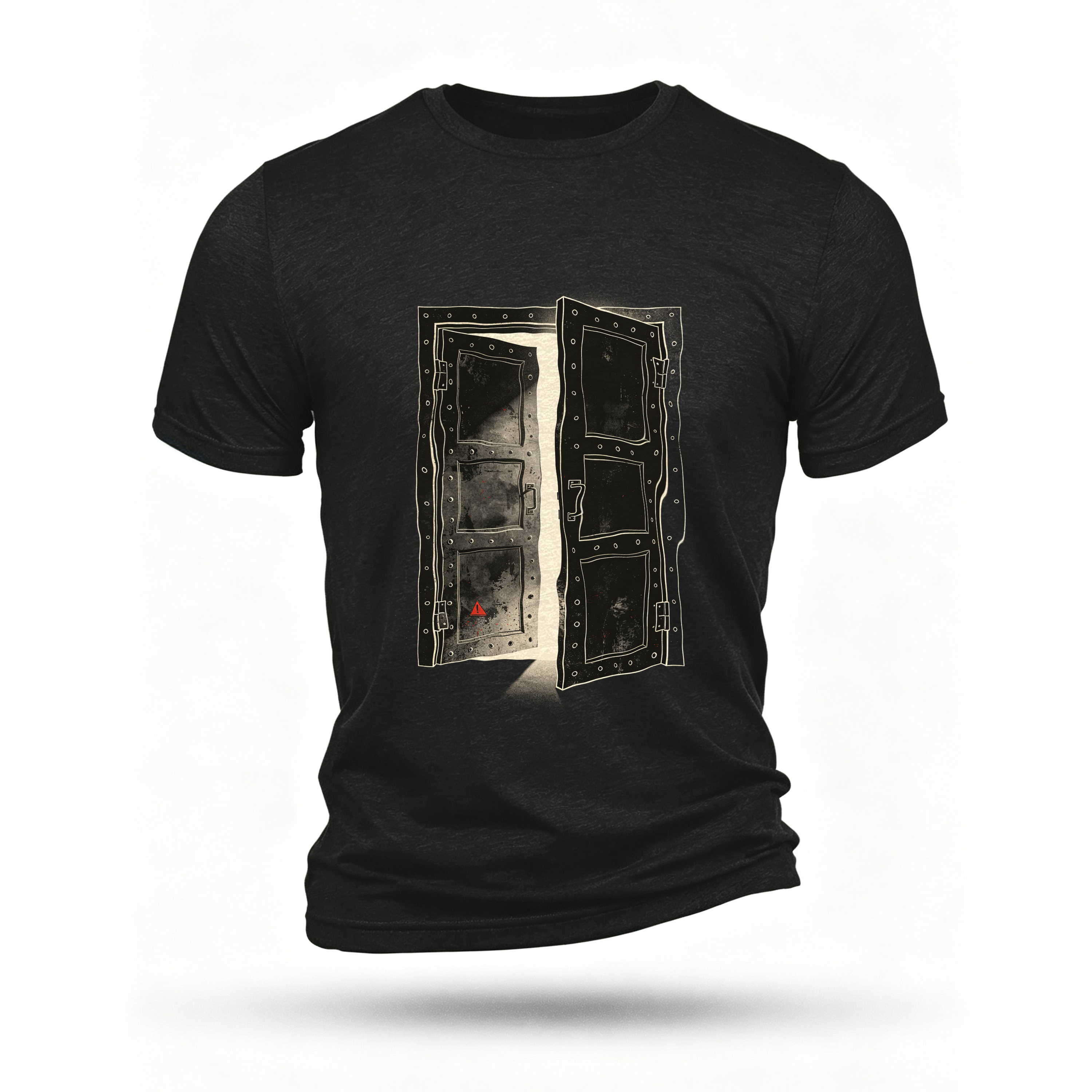 Black T-shirt, front print