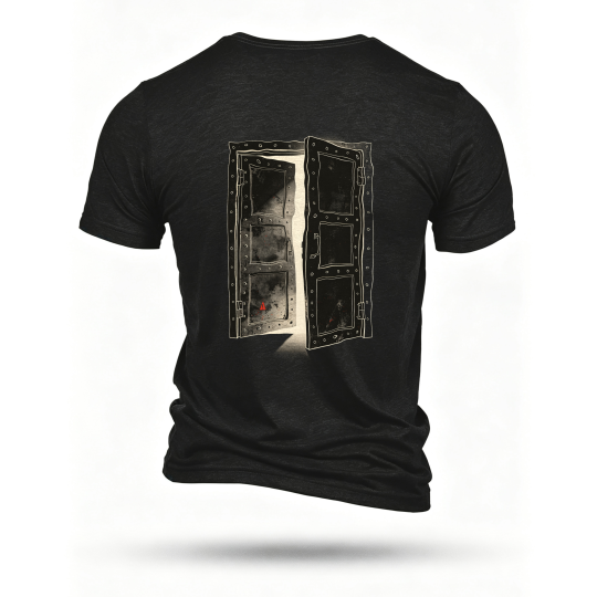 Black T-shirt, back print