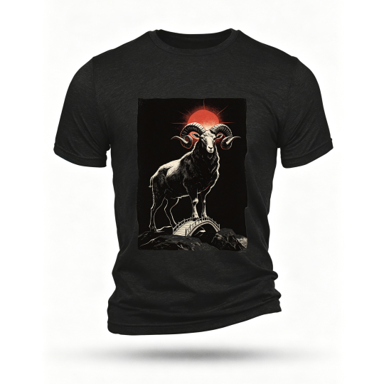Black T-shirt, front print
