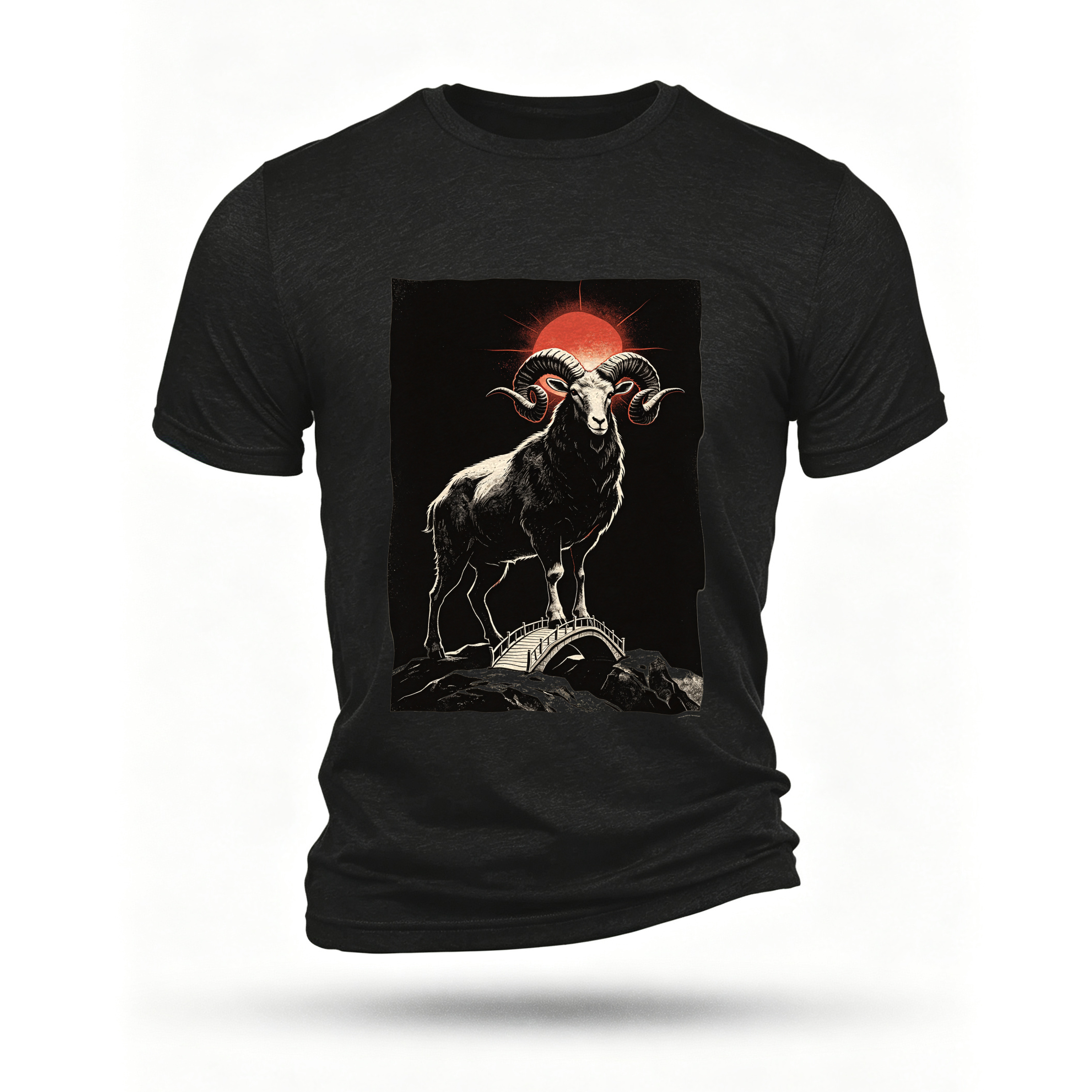 Black T-shirt, front print