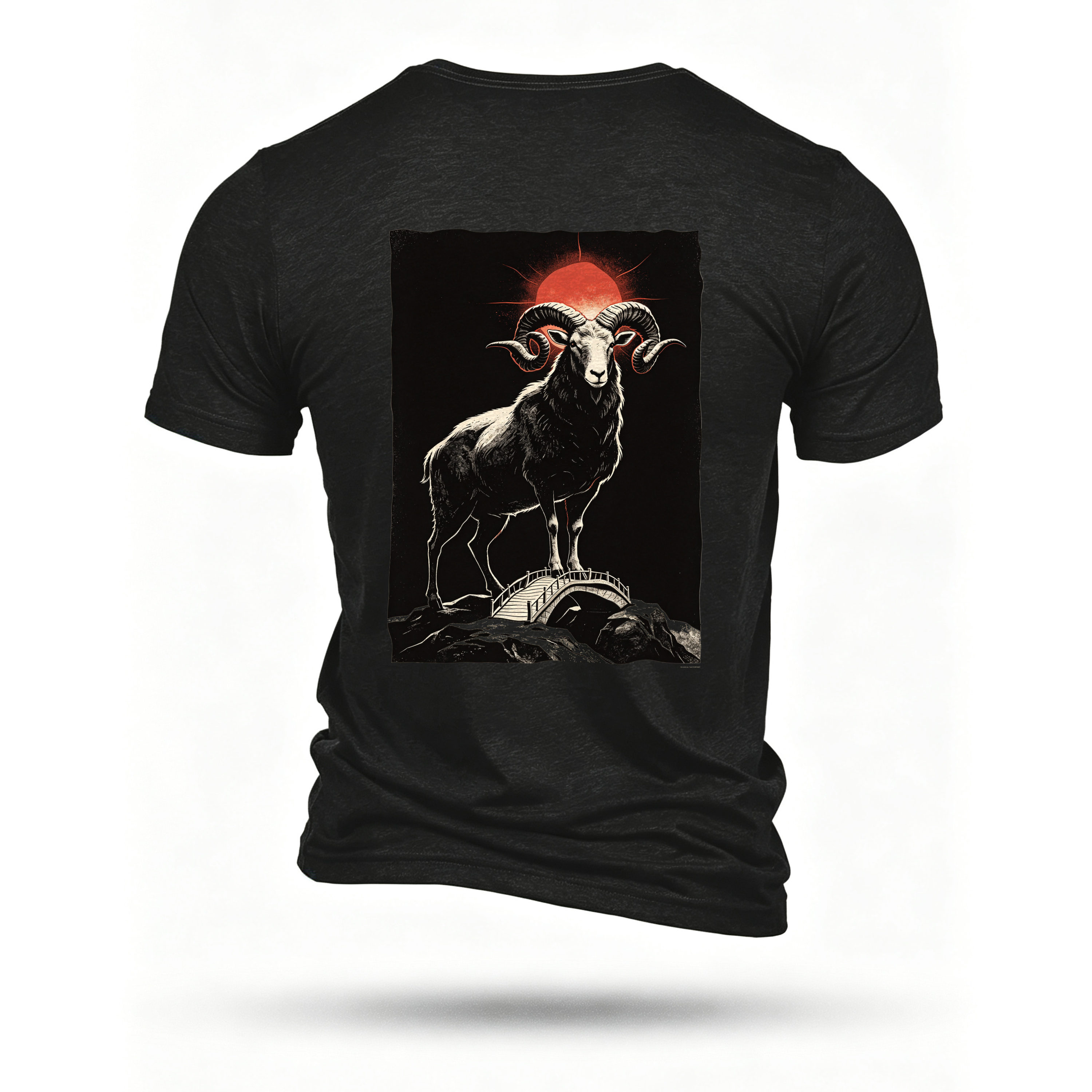 Black T-shirt, back print