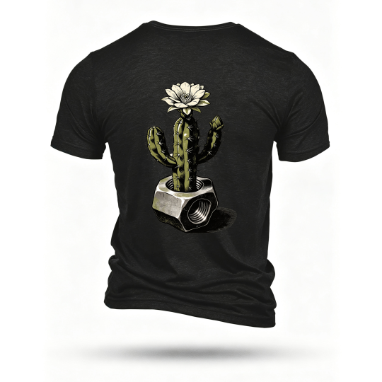 Black T-shirt, back print