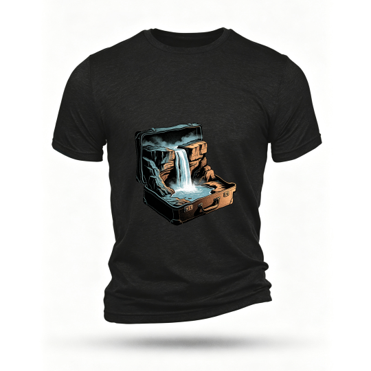 Black T-shirt, front print
