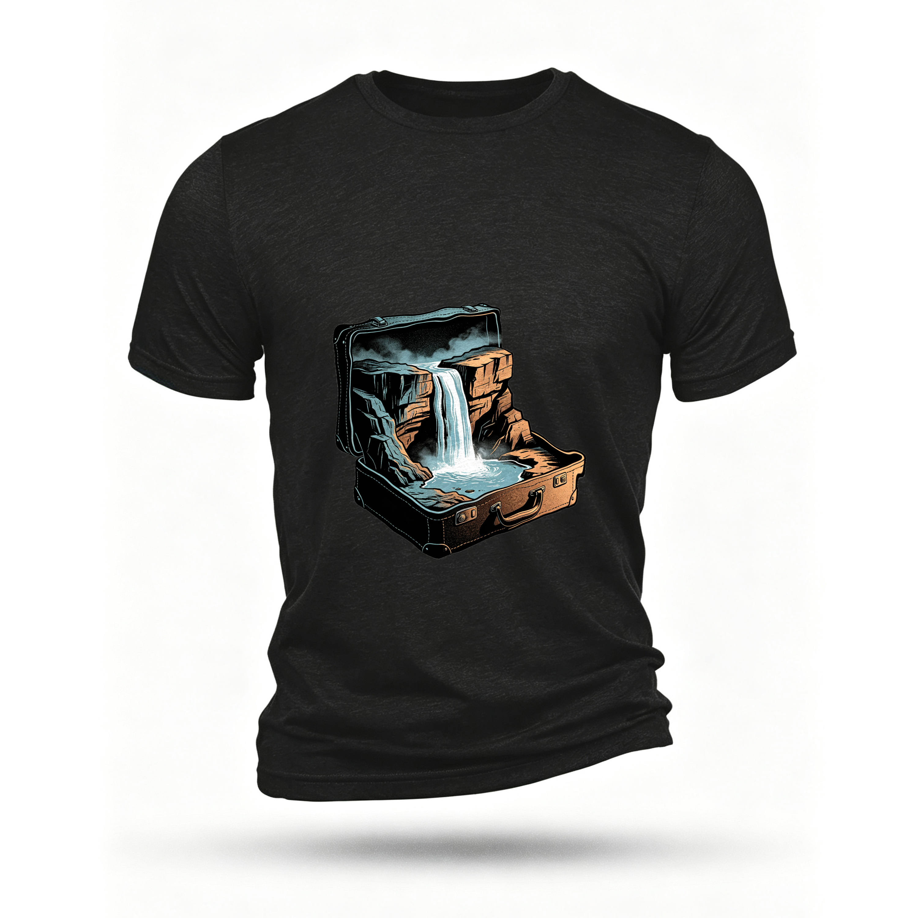 Black T-shirt, front print