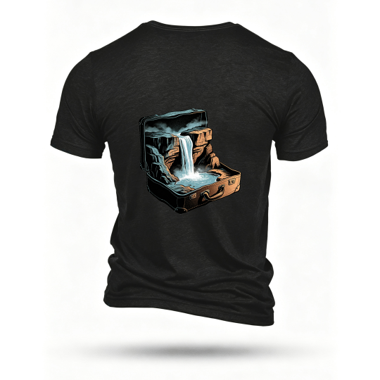 Black T-shirt, back print