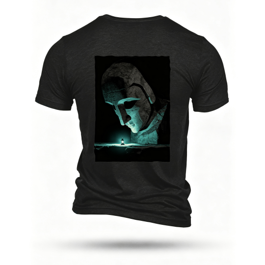 Black T-shirt, back print