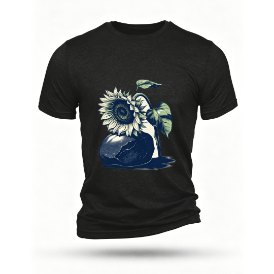 Black T-shirt, front print
