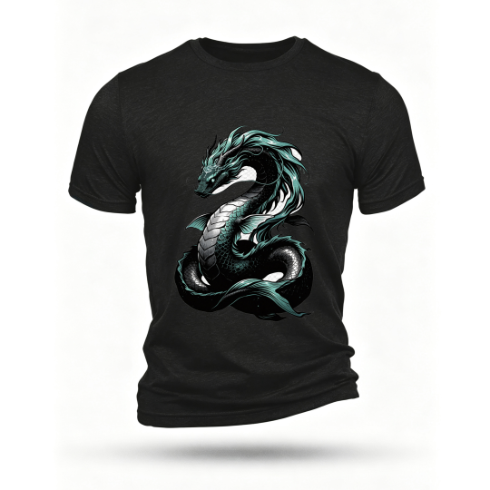 Black T-shirt, front print