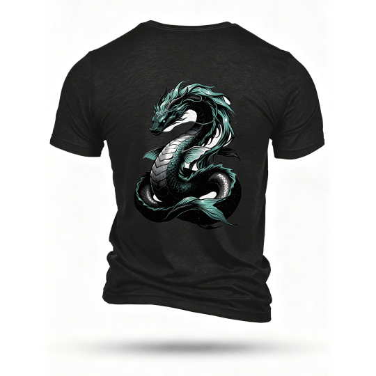 Black T-shirt, back print