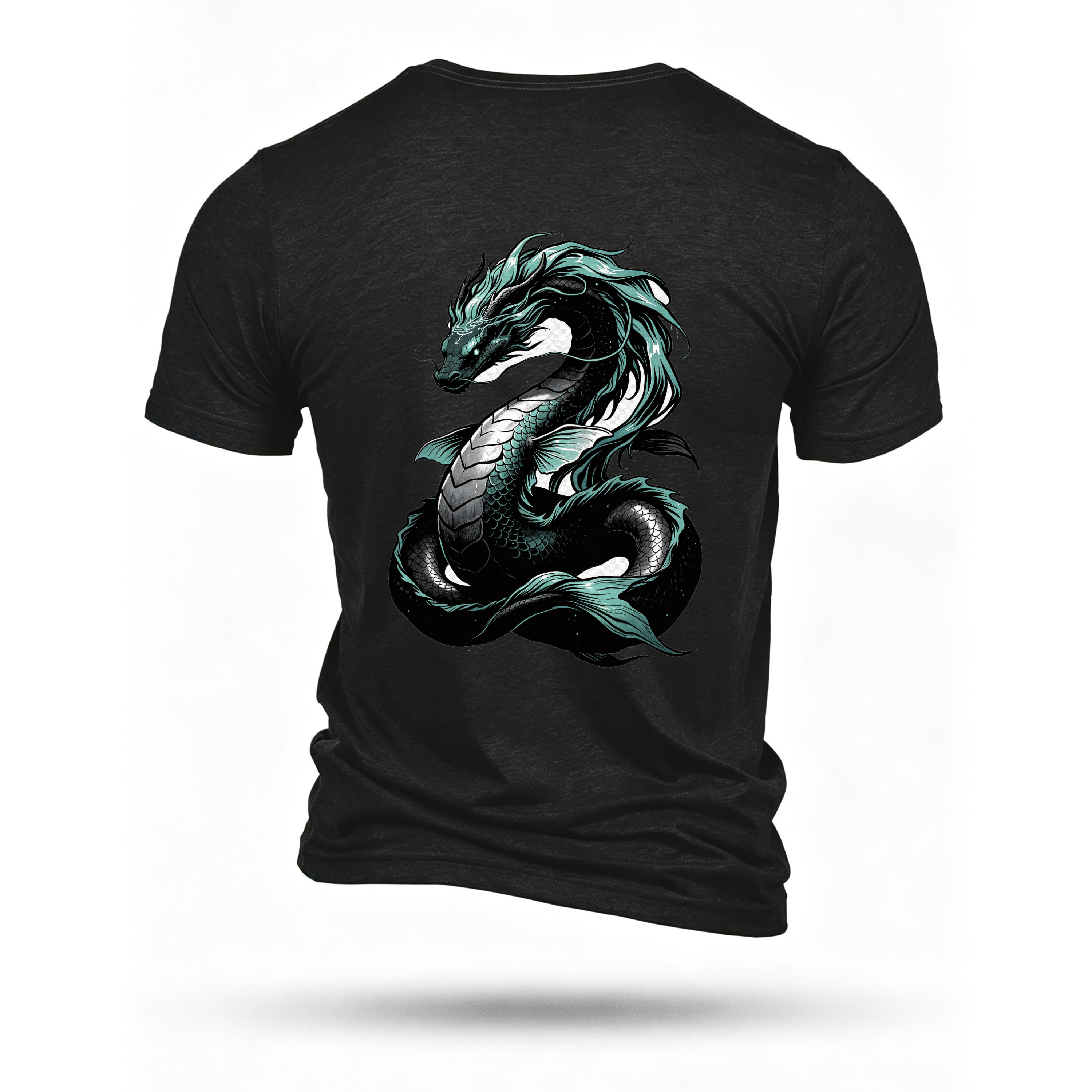 Black T-shirt, back print