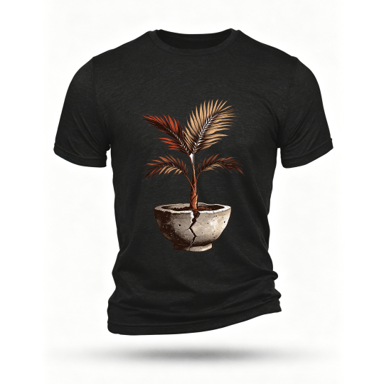 Black T-shirt, front print