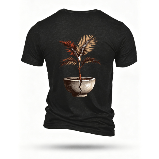 Black T-shirt, back print