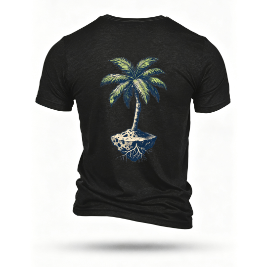 Black T-shirt, back print