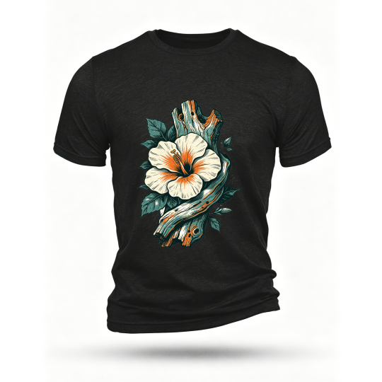 Black T-shirt, front print