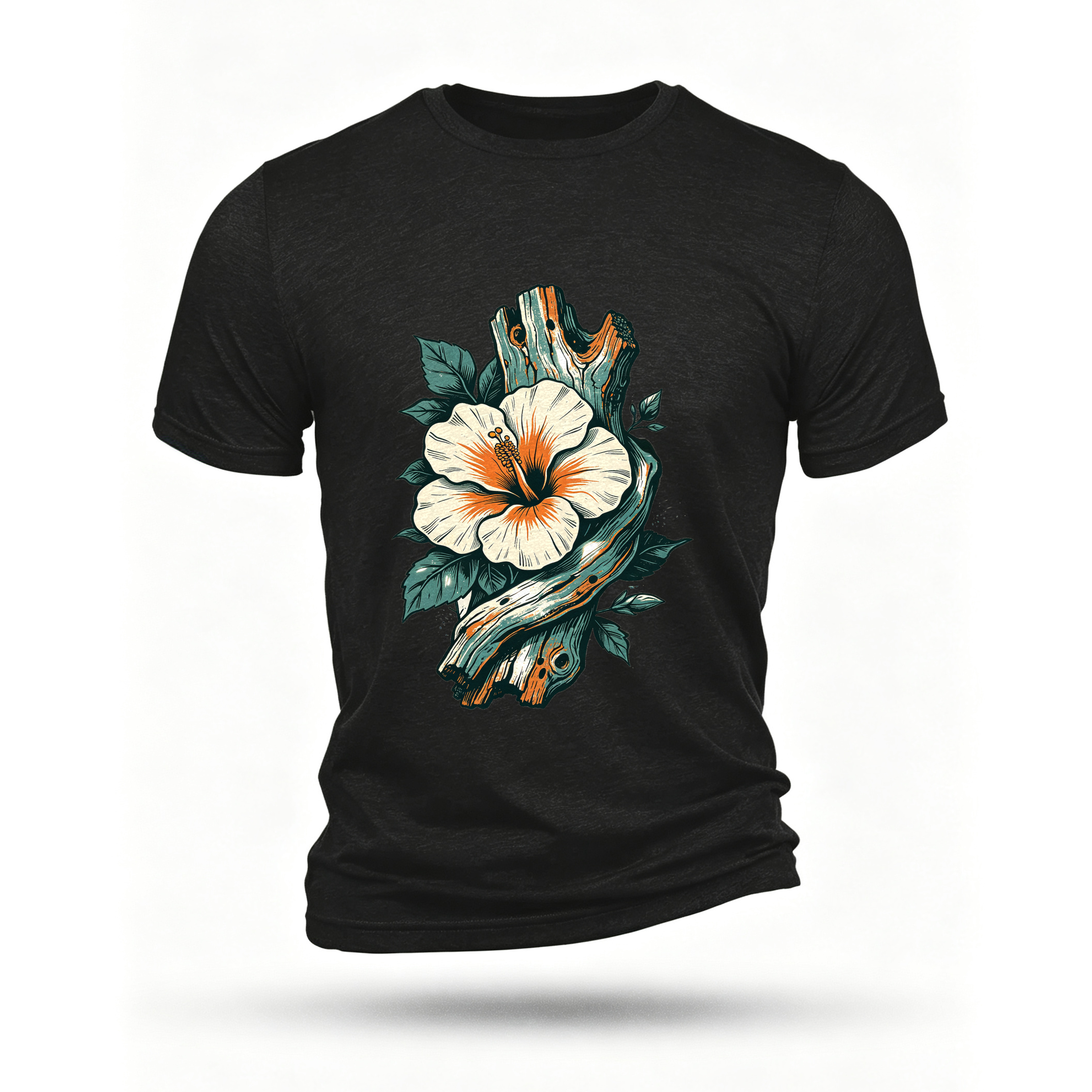Black T-shirt, front print