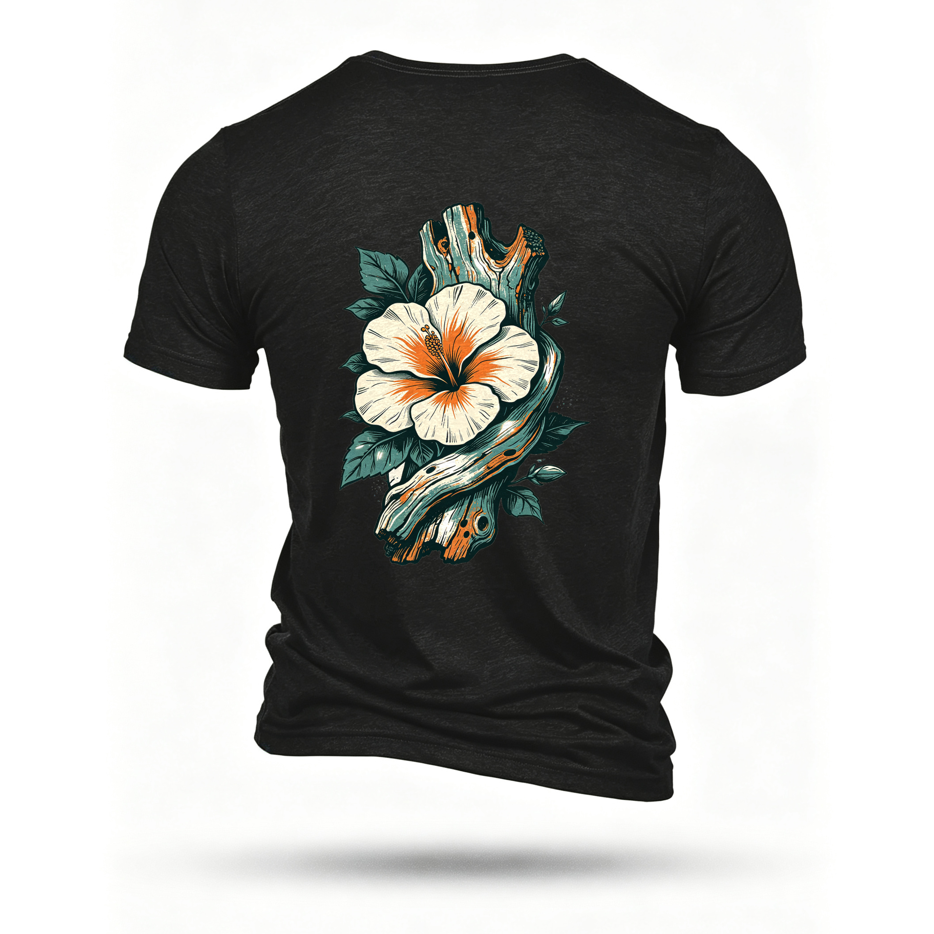 Black T-shirt, back print