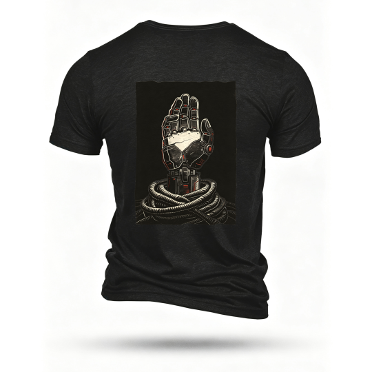 Black T-shirt, back print