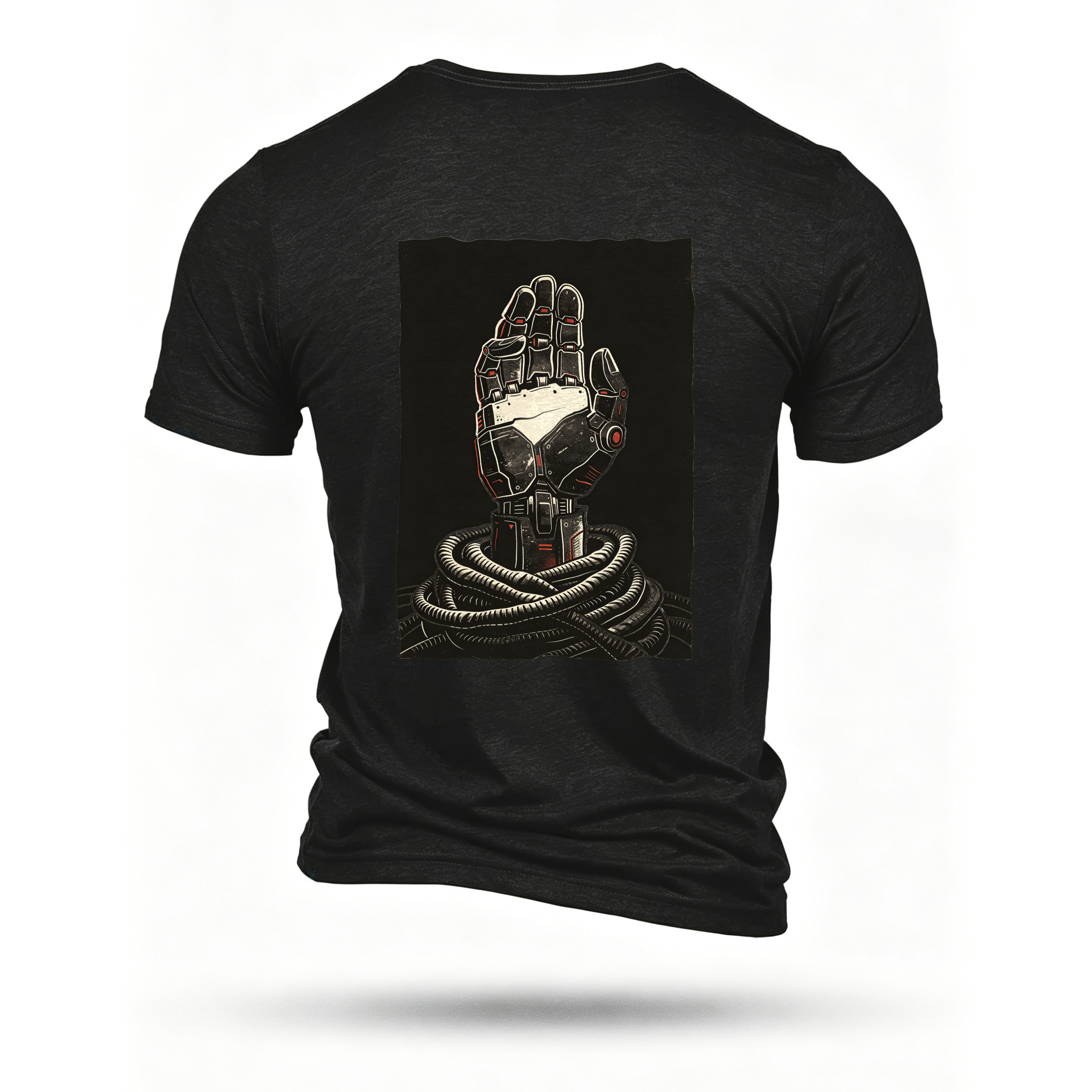 Black T-shirt, back print
