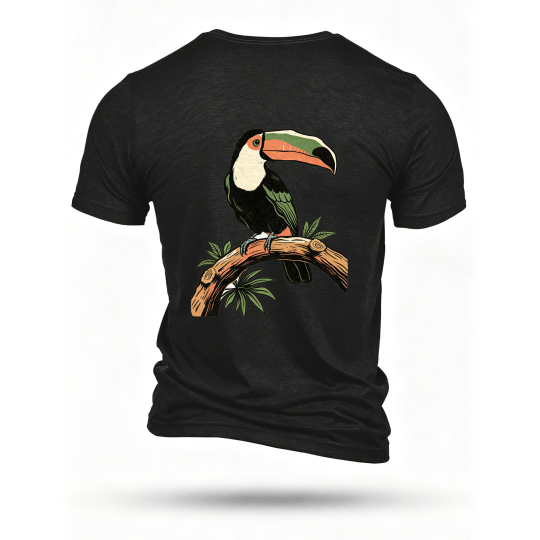 Black T-shirt, back print