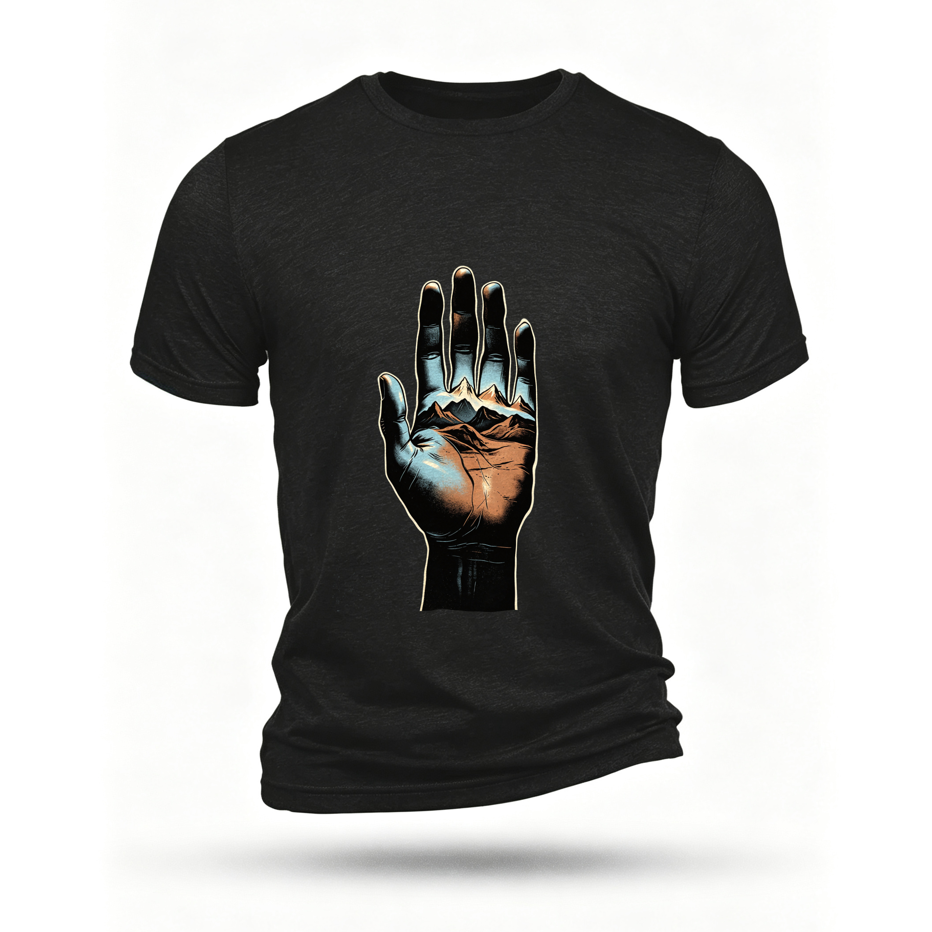 Black T-shirt, front print