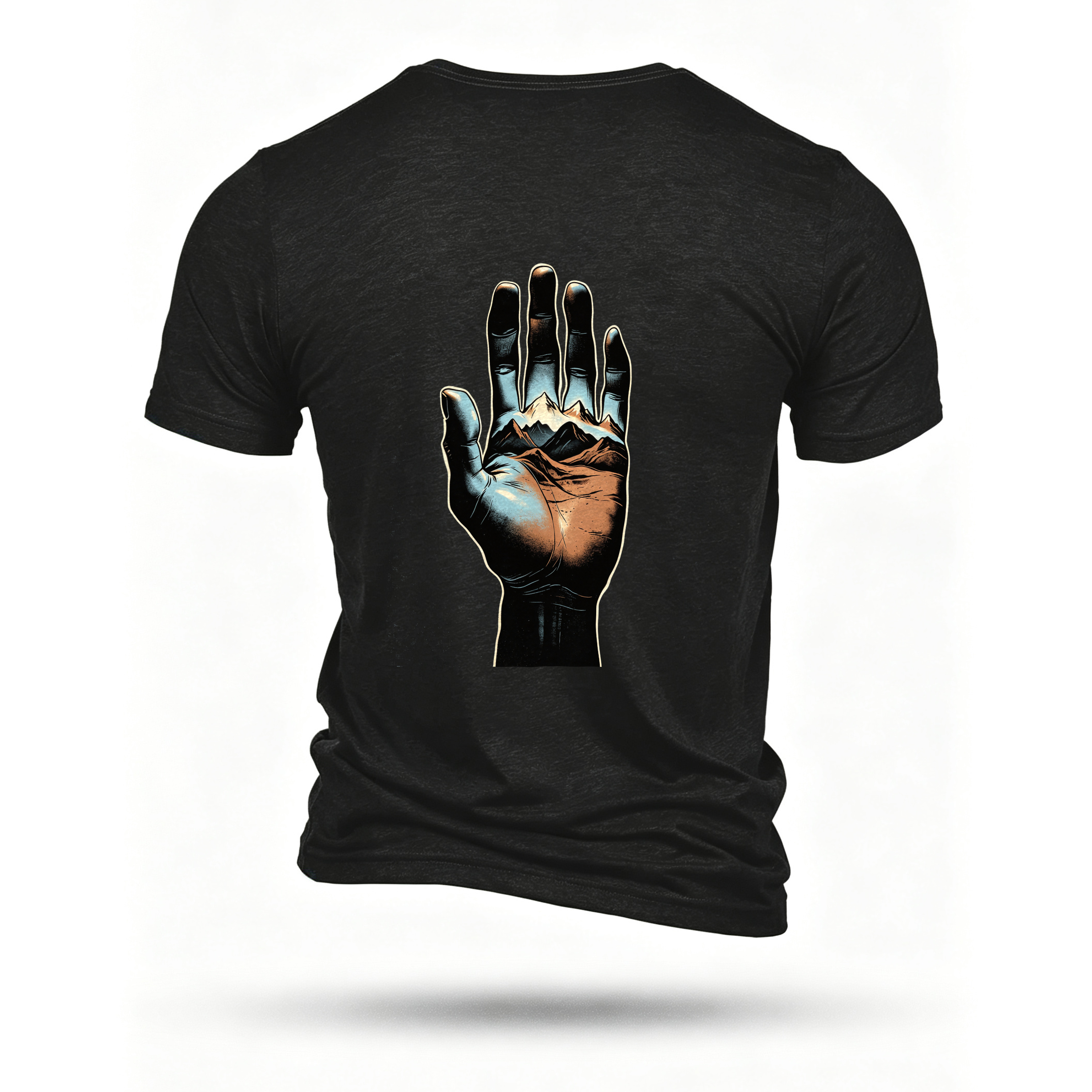 Black T-shirt, back print
