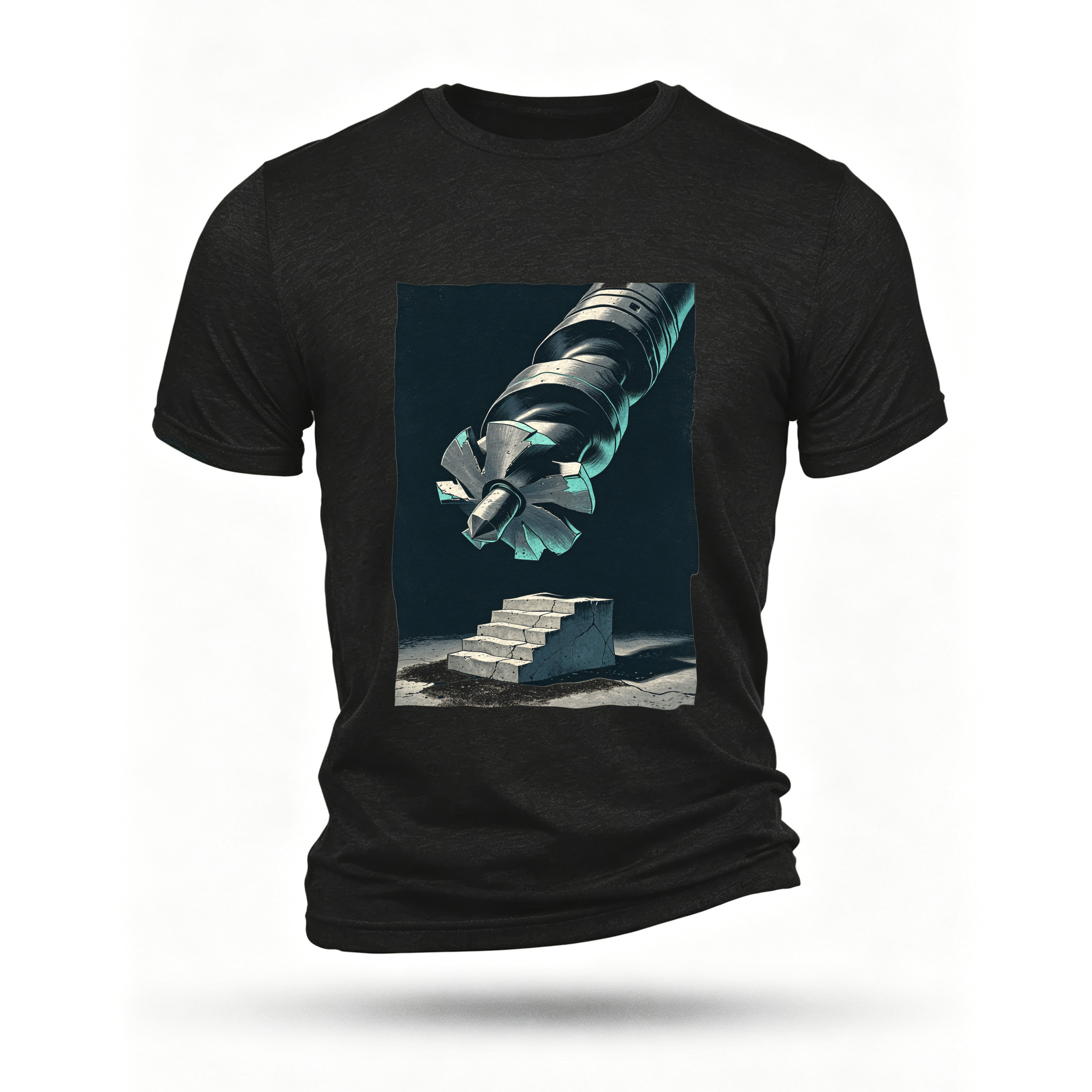 Black T-shirt, front print