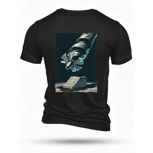 Black T-shirt, back print
