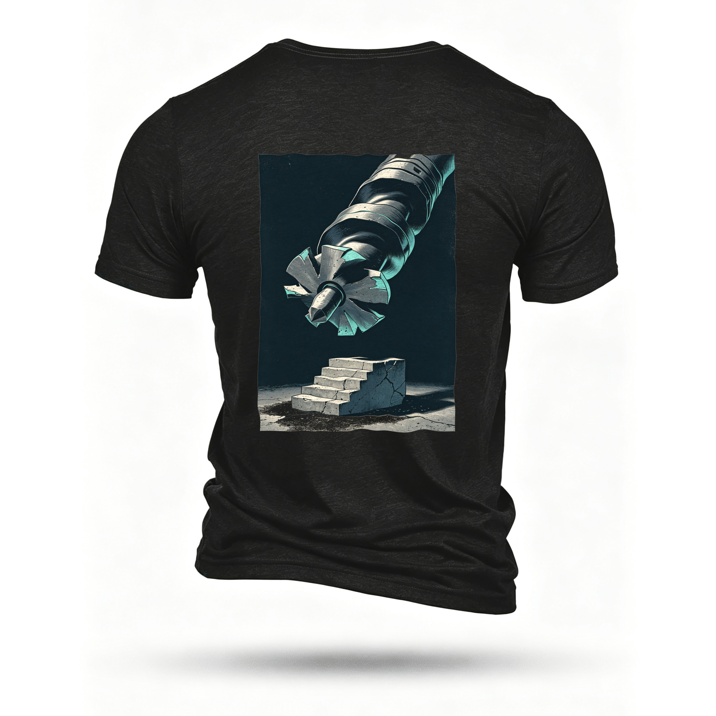 Black T-shirt, back print
