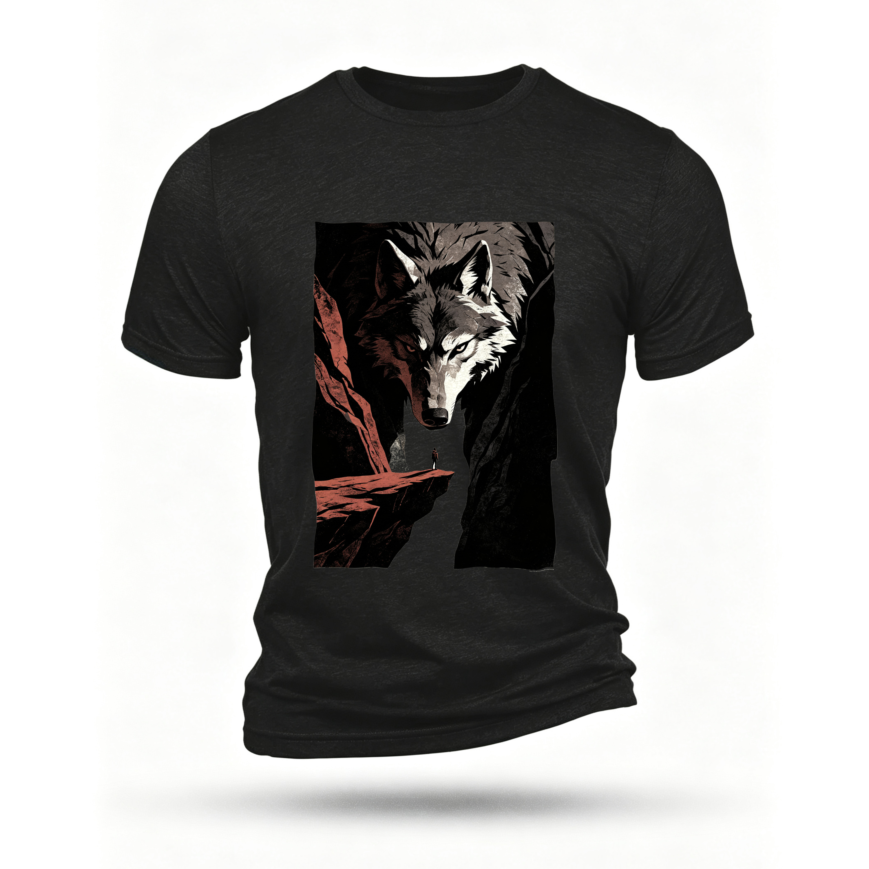 Black T-shirt, front print
