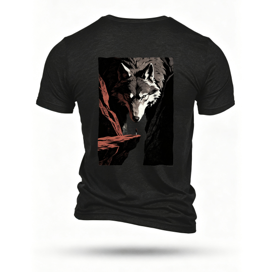 Black T-shirt, back print