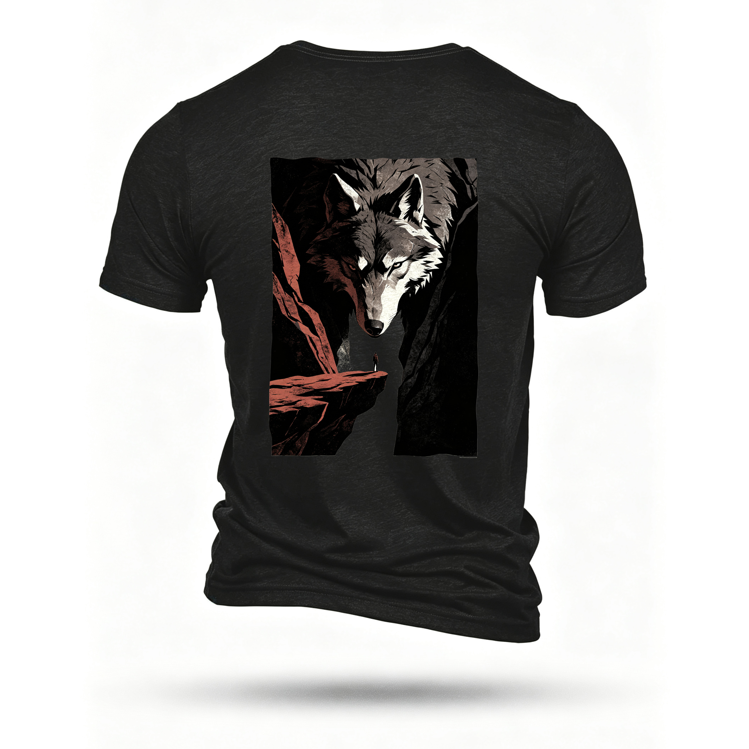 Black T-shirt, back print