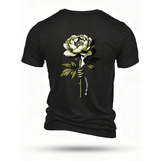 Black T-shirt, back print