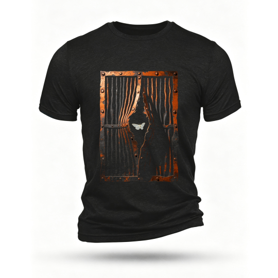 Black T-shirt, front print