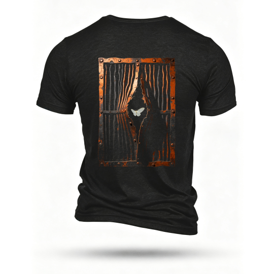 Black T-shirt, back print