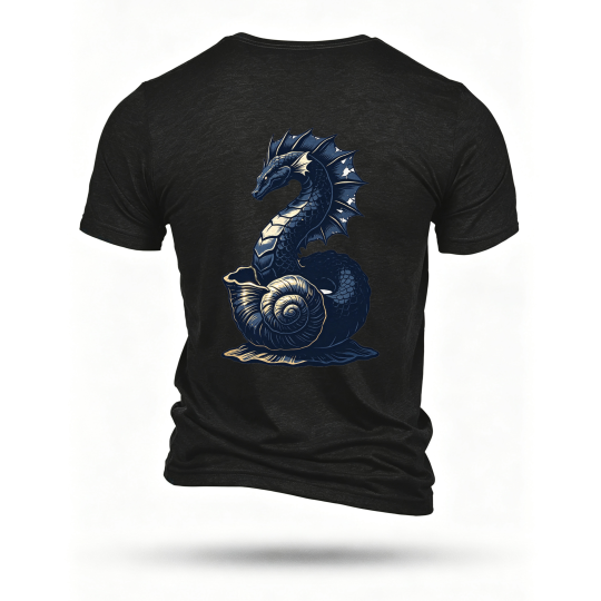Black T-shirt, back print