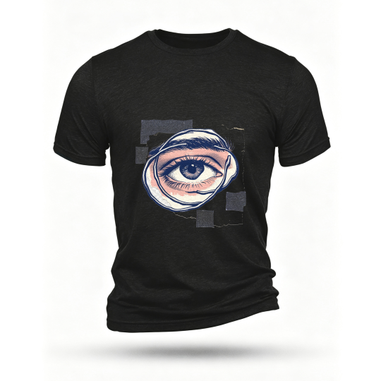 Black T-shirt, front print