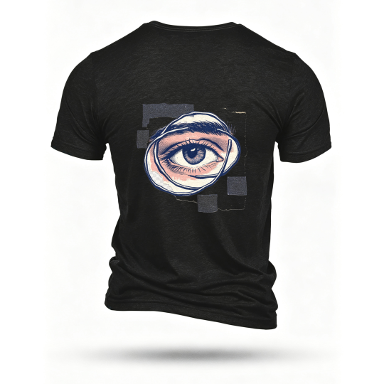 Black T-shirt, back print