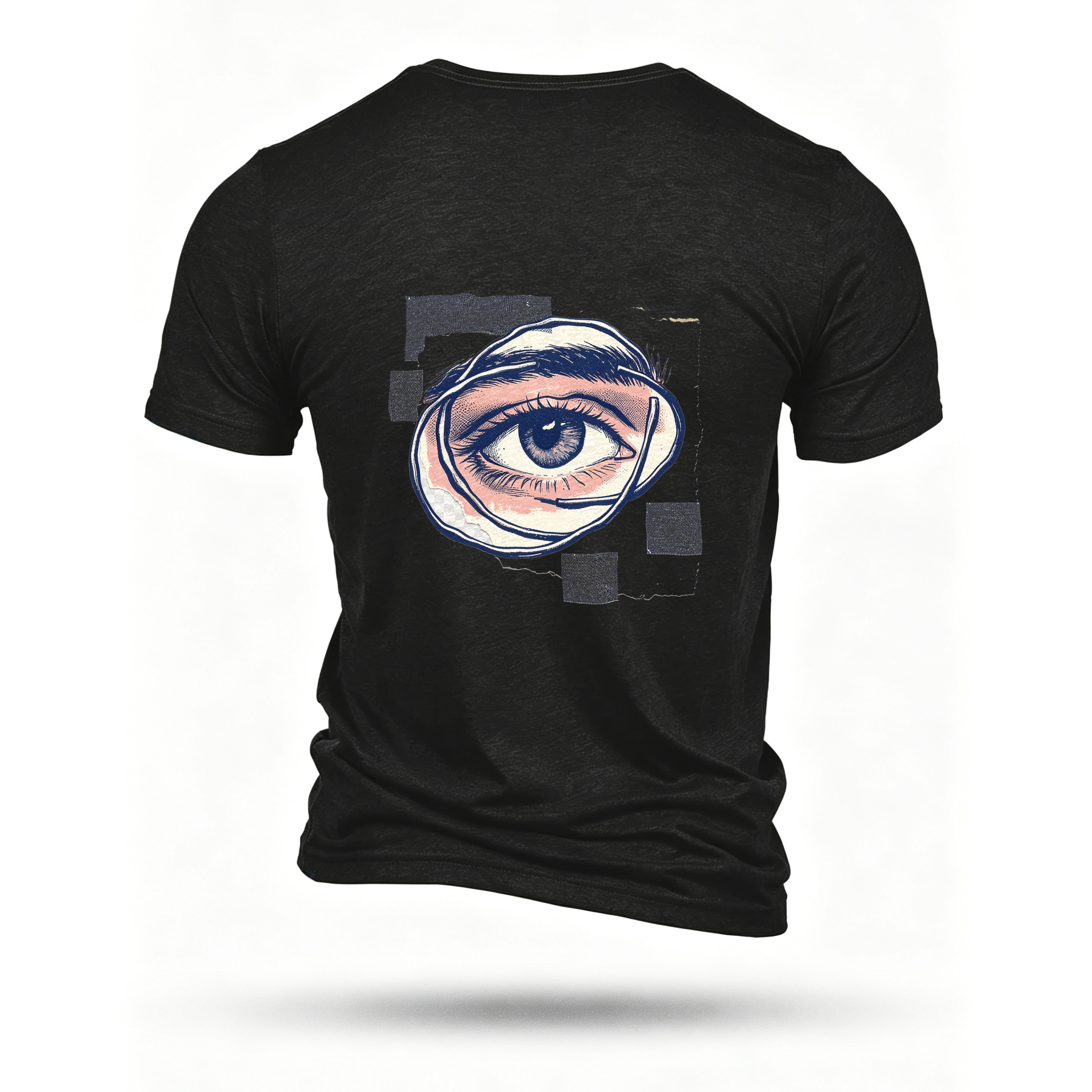 Black T-shirt, back print