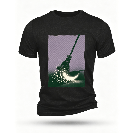 Black T-shirt, front print