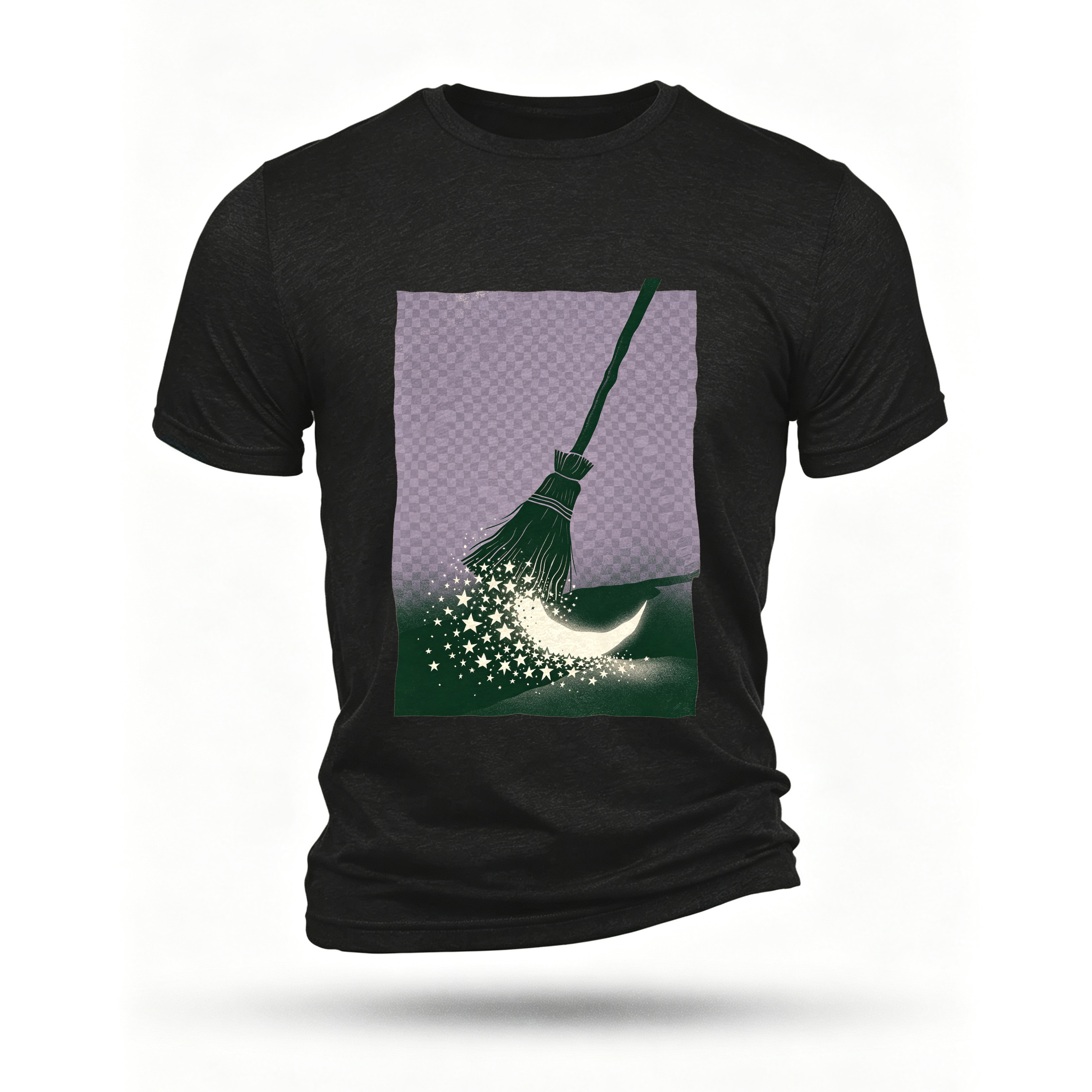 Black T-shirt, front print