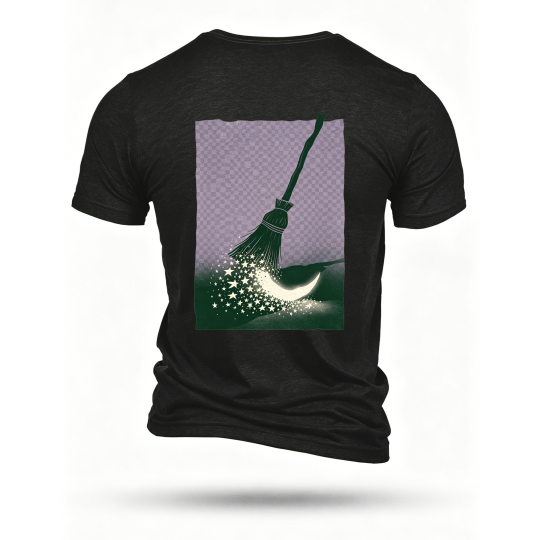 Black T-shirt, back print