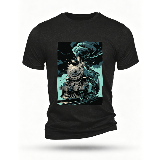 Black T-shirt, front print