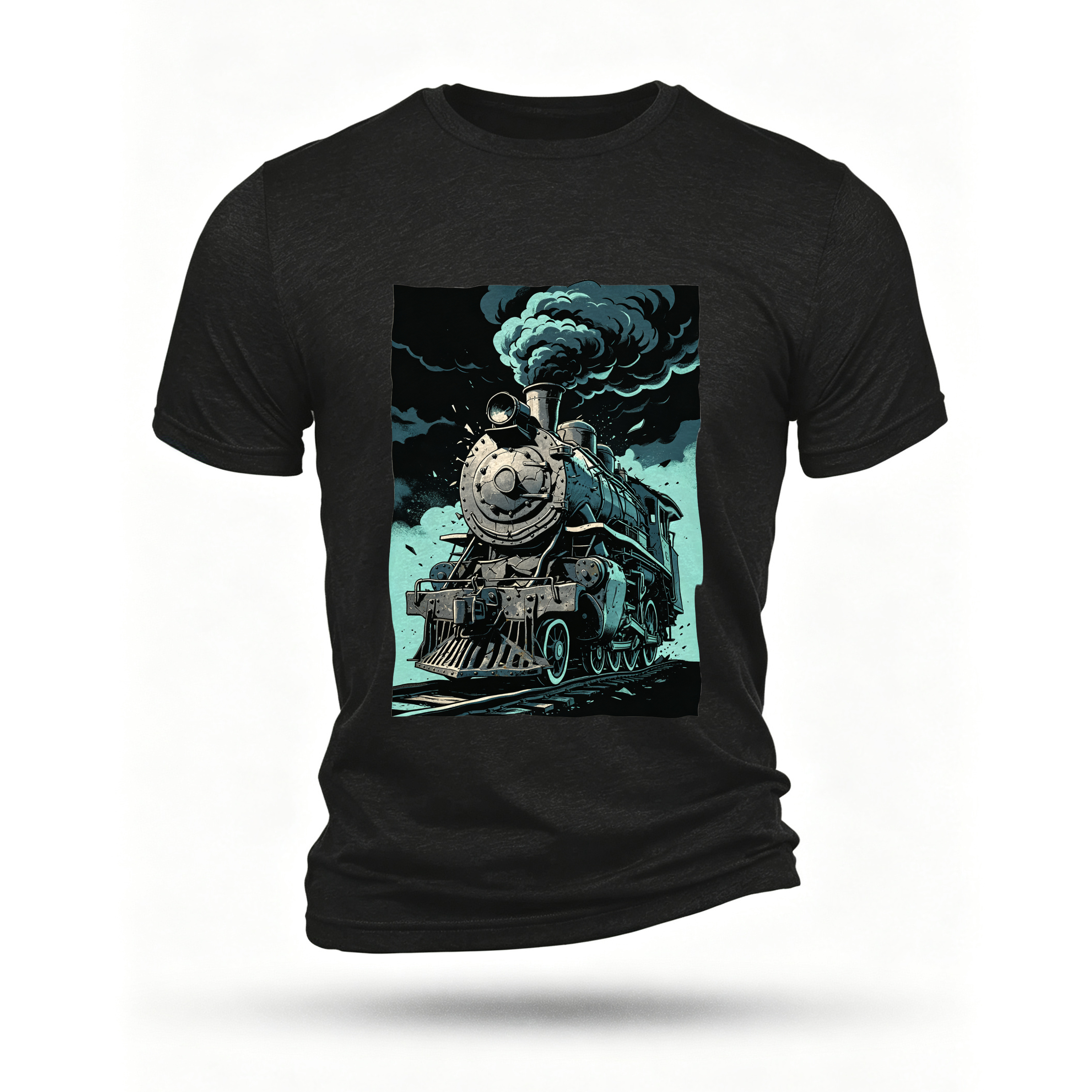 Black T-shirt, front print